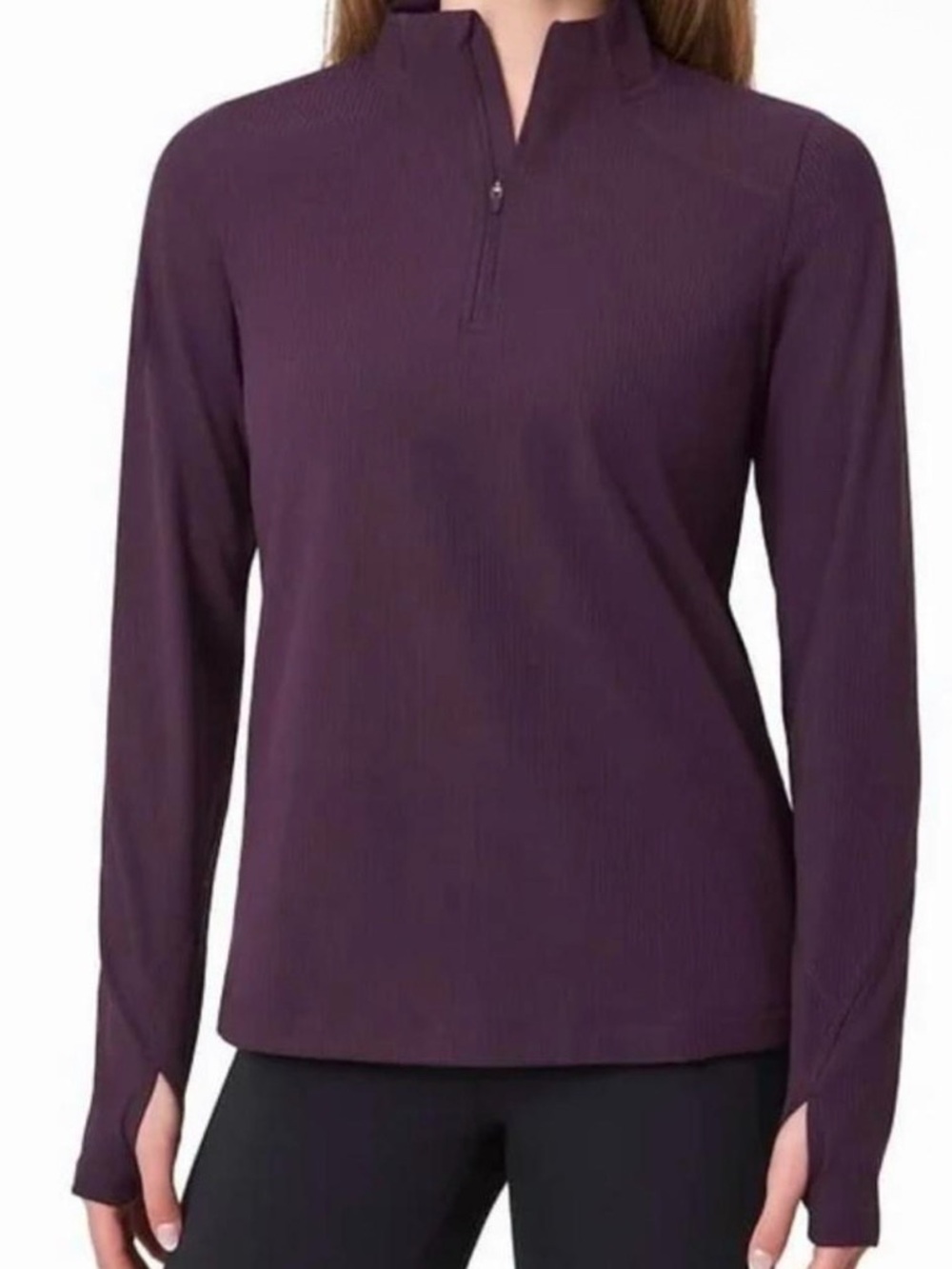 NWOT Mondetta Women's Active Ribbed Quarter-Zip Pullover XXL dark purple